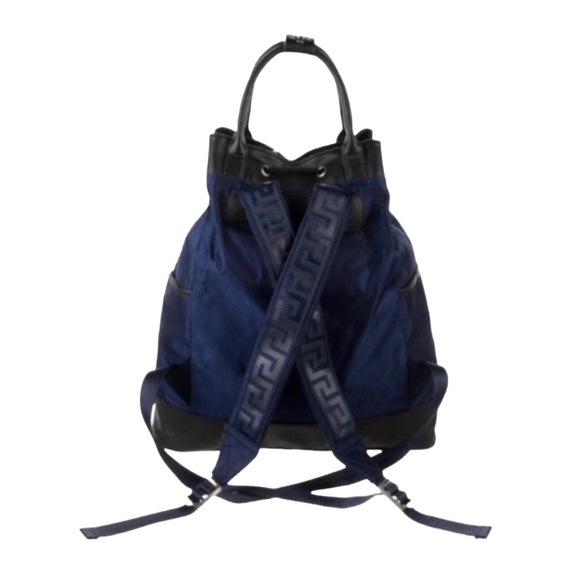 VERSACE Nylon & Genuine Leather Backpack in Navy Blue.
Pristine Condition. - Picture 4 of 5